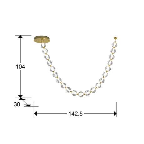 Lámpara de techo colgante Schuller Zaria II 21 luces dorado y oro 3000K regulable dimensiones