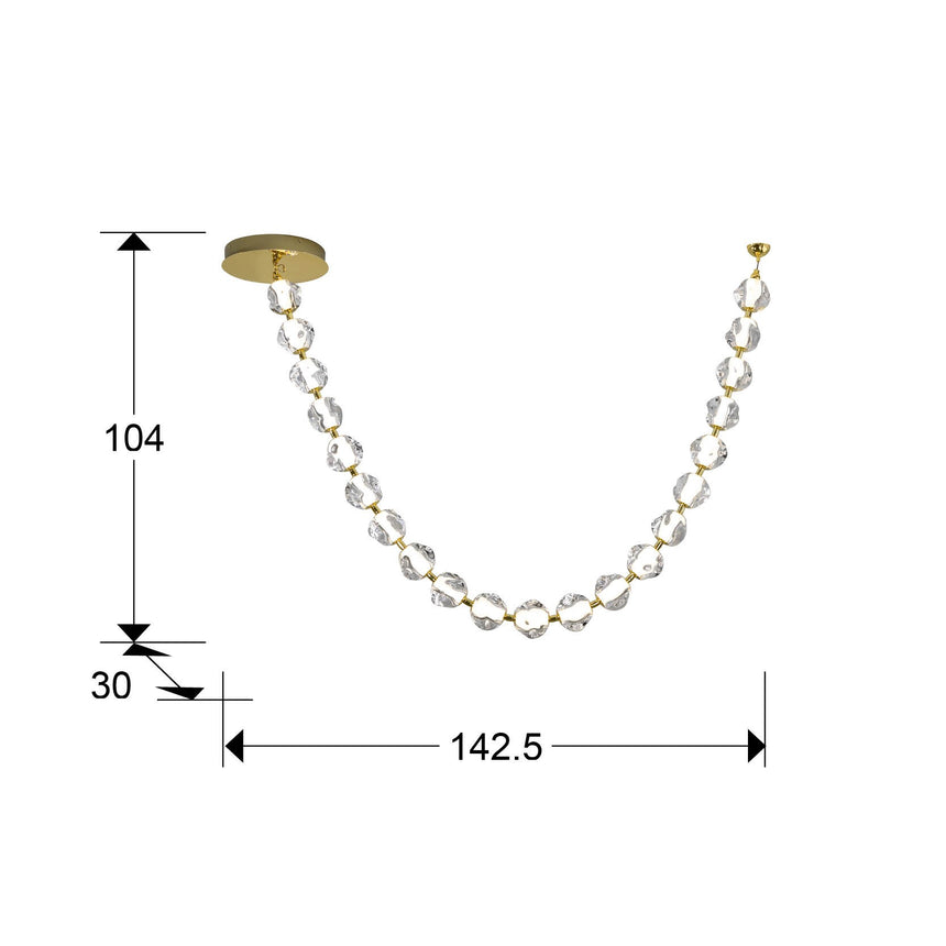 Lámpara de techo colgante Schuller Zaria II 21 luces dorado y oro 3000K regulable dimensiones