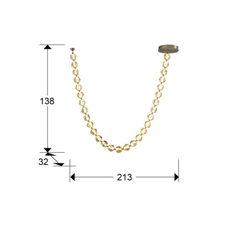 Lámpara de techo colgante Schuller Zaria II 29 luces bronce y ambar 3000K regulable dimensiones