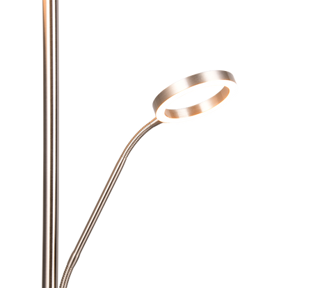 Lámpara de pie Trio Willis LED níquel mate 180cm 449510207