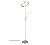 Lámpara de pie Trio Willis LED níquel mate 180cm 449510207