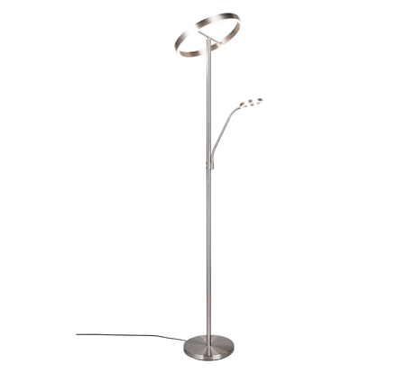 Lámpara de pie Trio Willis LED níquel mate 180cm 449510207