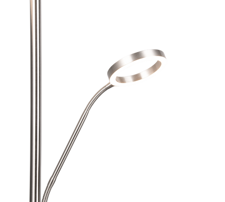 Lámpara de pie Trio Willis LED níquel mate 180cm 449510207