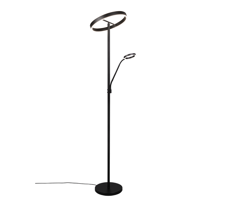 Lámpara de pie Trio Willis LED negro mate 180cm 449510232