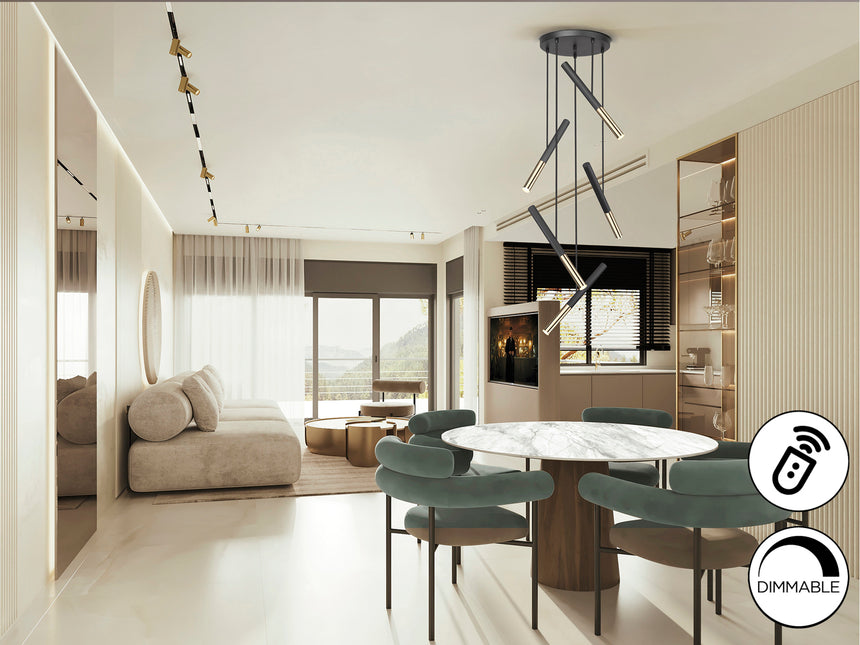 Lámpara de techo colgante Schuller Edna 5 luces negro y - vista 2