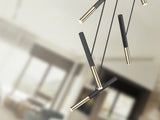 Lámpara de techo colgante Schuller Edna 5 luces negro y oro brillo 3000K Ø43cm vista 2
