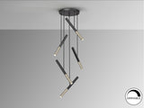 Lámpara de techo colgante Schuller Edna 5 luces negro y oro brillo 3000K Ø43cm vista 3