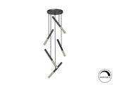 Lámpara de techo colgante Schuller Edna 5 luces negro y oro brillo 3000K Ø43cm ambiente