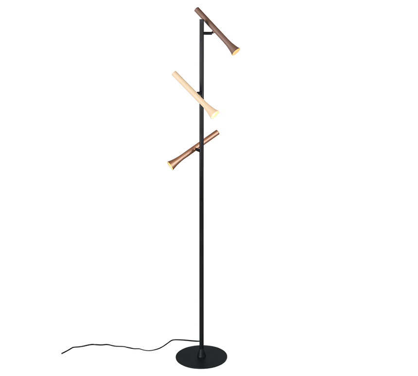 Lámpara de pie Trio Fiato LED negro mate 150cm 452010317