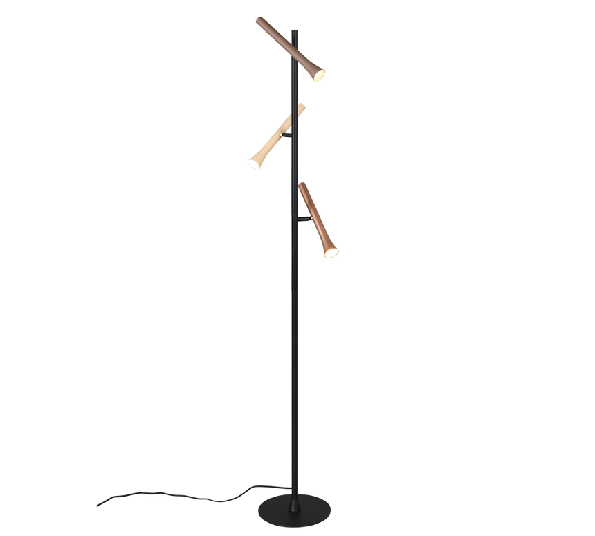 Lámpara de pie Trio Fiato LED negro mate 150cm 452010317