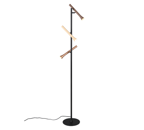 Lámpara de pie Trio Fiato LED negro mate 150cm 452010317