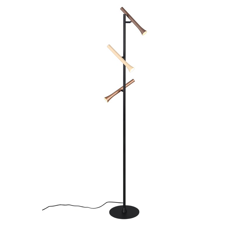 Lámpara de pie Trio Fiato LED negro mate 150cm 452010317