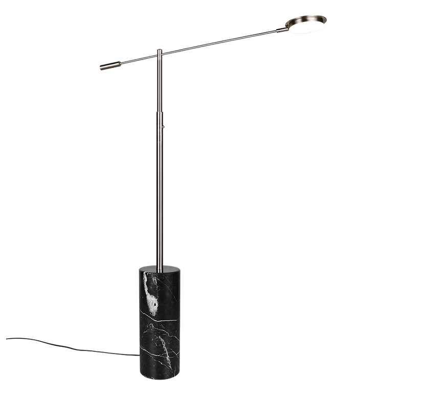 Lámpara de pie Trio Fiore LED níquel mate 145cm 454610107