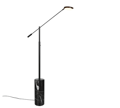 Lámpara de pie Trio Fiore LED negro mate 145cm 454610132