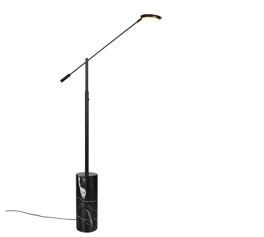 Lámpara de pie Trio Fiore LED negro mate 145cm 454610132