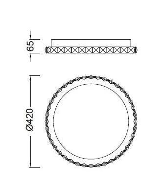 Mantra Cristal LED Plafón redondo mediano 42cm LED 1x21W Cristal/Cromo 4575