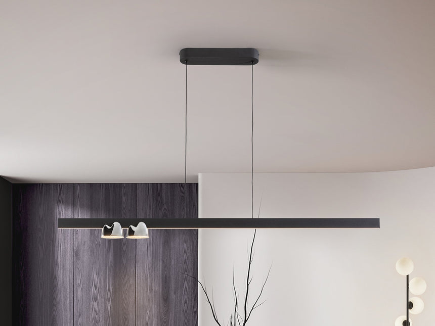 Lámpara Schuller Nuria 3 luces cromo y negro 458573
