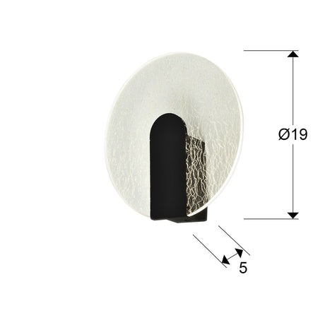 Lámpara aplique de pared Schuller Auris LED negro 3000K Ø19cm dimensiones