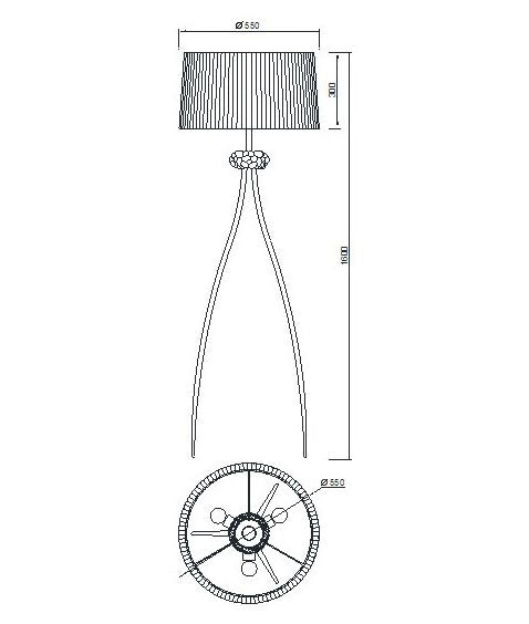 Lámpara de pie Ofertas-3 Dto 50% Mantra gris oscuro 4638