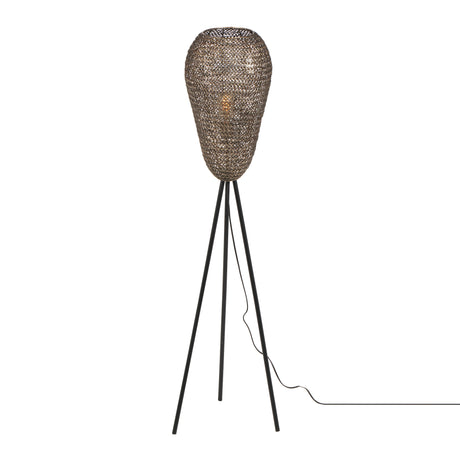 Lámpara de pie Trio Ziva LED latón antiguo 3000K 140cm 465300104