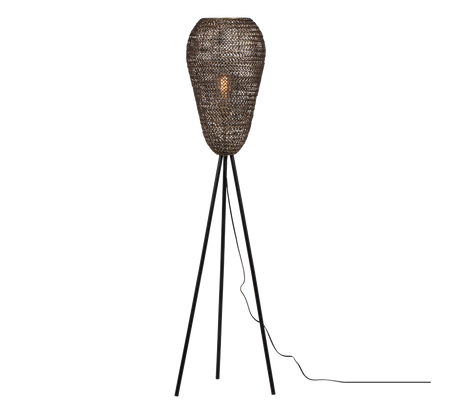 Lámpara de pie Trio Ziva LED latón antiguo 3000K 140cm 465300104
