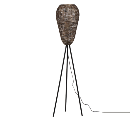 Lámpara de pie Trio Ziva LED latón antiguo 3000K 140cm 465300104