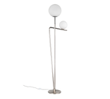 Lámpara de pie Trio Flaming LED níquel mate 2700K 180cm 468900207