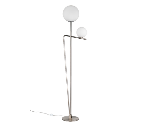 Lámpara de pie Trio Flaming LED níquel mate 2700K 180cm 468900207
