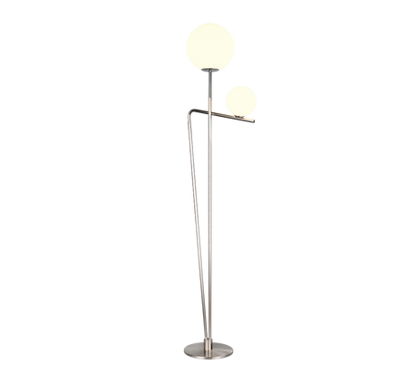 Lámpara de pie Trio Flaming LED níquel mate 2700K 180cm 468900207
