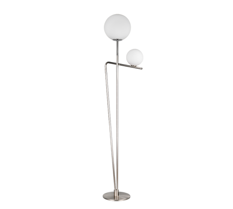 Lámpara de pie Trio Flaming LED níquel mate 2700K 180cm 468900207
