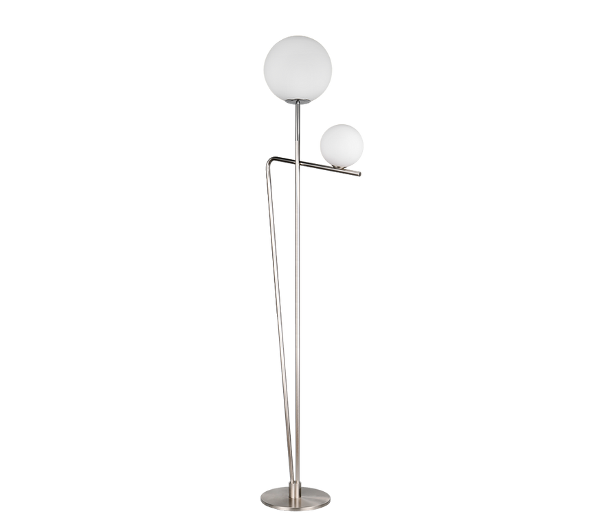 Lámpara de pie Trio Flaming LED níquel mate 2700K 180cm 468900207