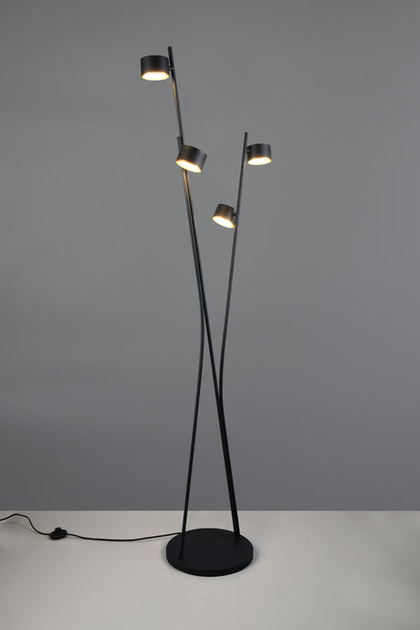 Lámpara de pie Trio Coda LED negro y dorado 2700K 180cm 469000480