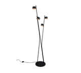 Lámpara de pie Trio Coda LED negro y dorado 2700K 180cm 469000480
