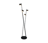 Lámpara de pie Trio Coda LED negro y dorado 2700K 180cm 469000480