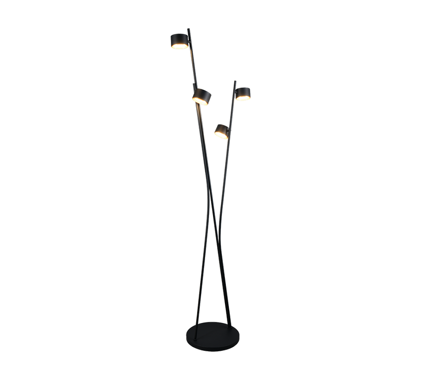 Lámpara de pie Trio Coda LED negro y dorado 2700K 180cm 469000480