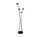 Lámpara de pie Trio Coda LED negro y dorado 2700K 180cm 469000480