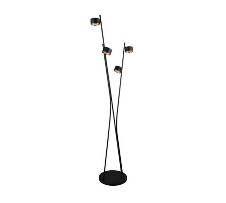 Lámpara de pie Trio Coda LED negro y dorado 2700K 180cm 469000480