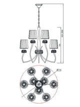 Mantra Loewe Lámpara de techo colgante cuero Ø75cm 4730