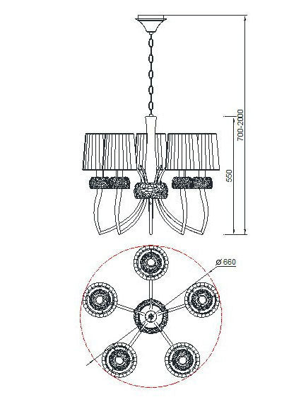 Lámpara de techo Loewe Mantra dorado 4731