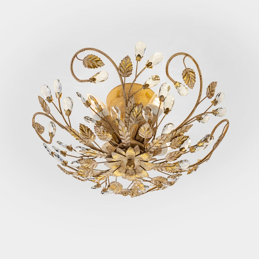 Schuller Verdi Plafón marfil, oro y transparente 481541