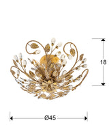 Schuller Verdi Plafón marfil, oro y transparente 481541