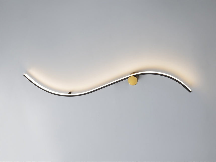 Lámpara aplique de pared Schuller Siloe LED negro y oro 3000K vista 2