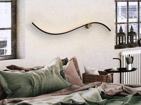 Lámpara aplique de pared Schuller Siloe LED negro y oro 3000K vista 5