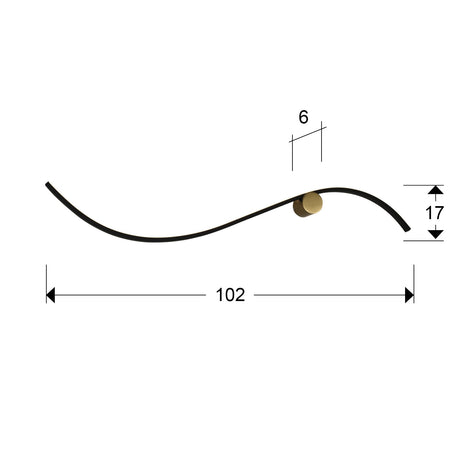 Lámpara aplique de pared Schuller Siloe LED negro y oro 3000K dimensiones