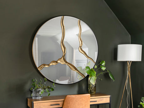 Espejo Schuller Surcos pan de oro Ø100cm 487012