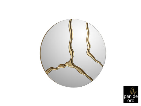 Espejo Schuller Surcos pan de oro Ø100cm ambiente