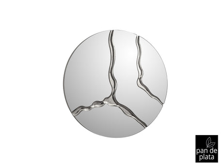 Espejo Schuller Surcos pan de plata Ø100cm ambiente
