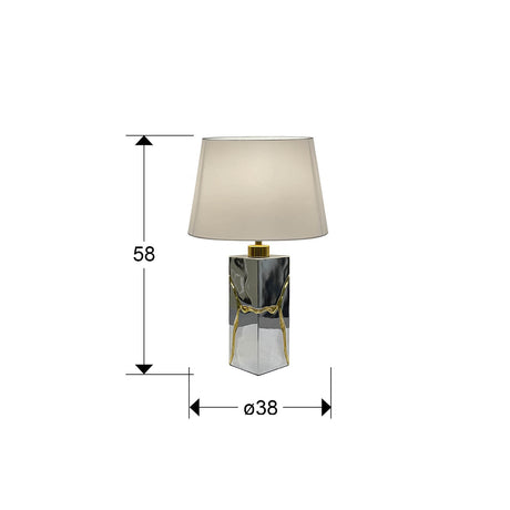 Lámpara de sobremesa Schuller Ocean 1 luz cromo y oro 58cm dimensiones