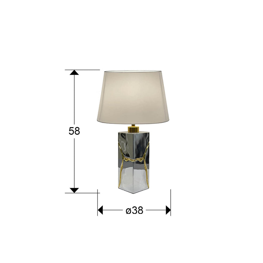 Lámpara de sobremesa Schuller Ocean 1 luz cromo y oro 58cm dimensiones