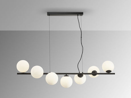 Lámpara de techo colgante bolas Schuller Inoa 7 luces negro y ácido opal vista 2